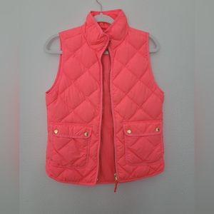 Jcrew puffer vest - bright coral XS